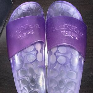 brand new women’s coach slides purple size 7
